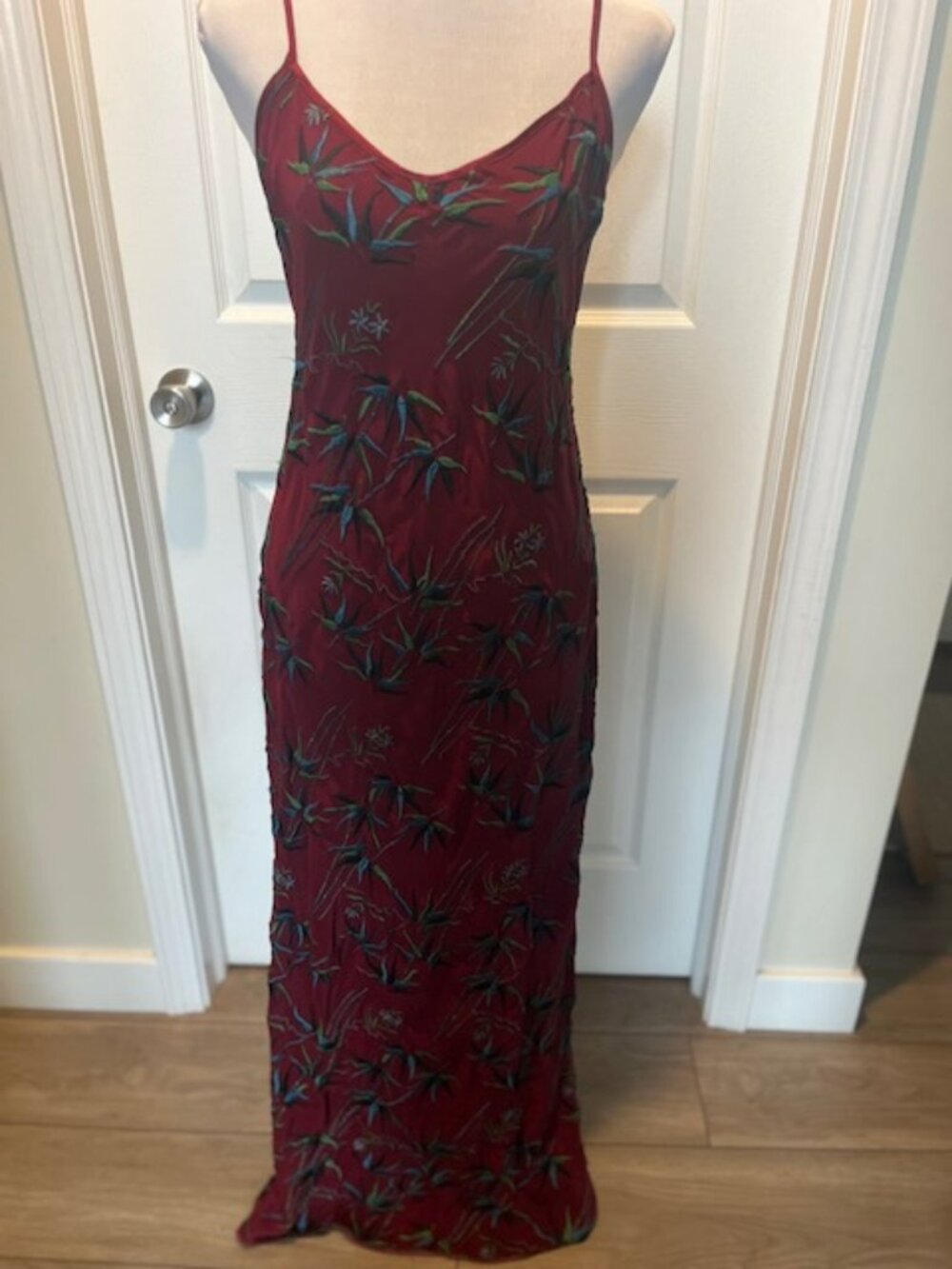 Vintage ULTRA Betsey Johnson Silk Embroidered Maxi Dress NWT